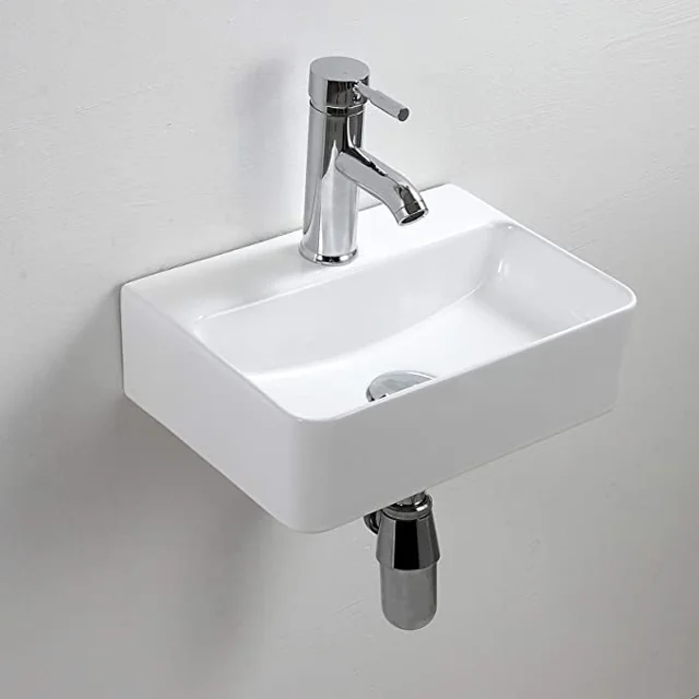 Compact Rectangular Wall-Hung Basin