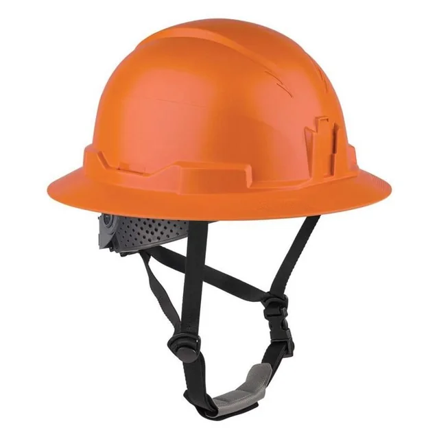 Orange Full-Brim Safety Helmet