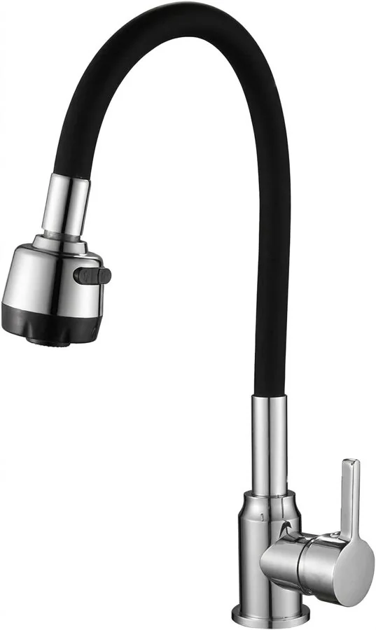 Flexible Black Neck Pull-Out Kitchen Tap
