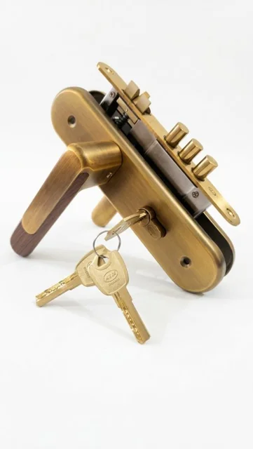 Antique Brass Mortise Door Lock Set