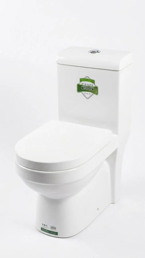 White One-Piece Ceramic Toilet
