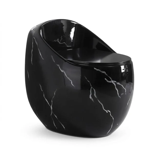 Black Marble Egg-Shaped Designer Toilet
