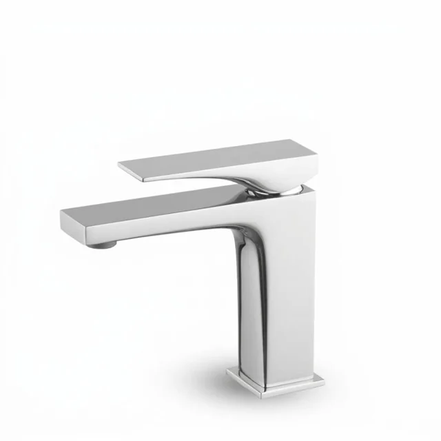 Chrome Flat Spout Basin Mixer