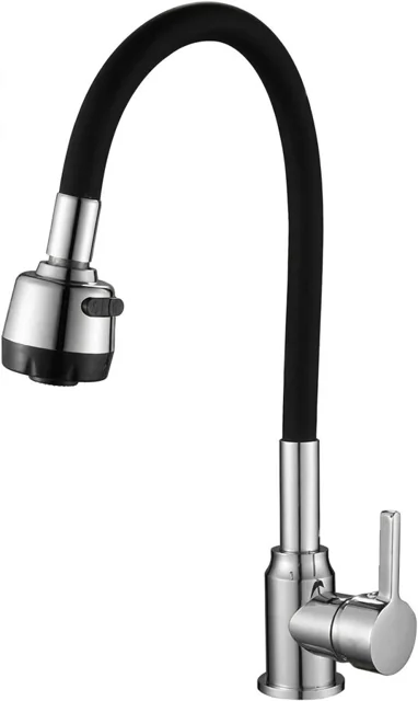 Flexible Black Neck Pull-Out Kitchen Tap
