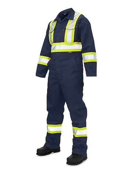 Navy Hi-Vis Work Coverall