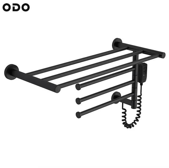 Matte Black Electric Heated Towel Rack