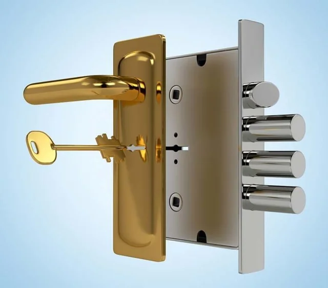 Gold Multi-Bolt Security Door Lock Set