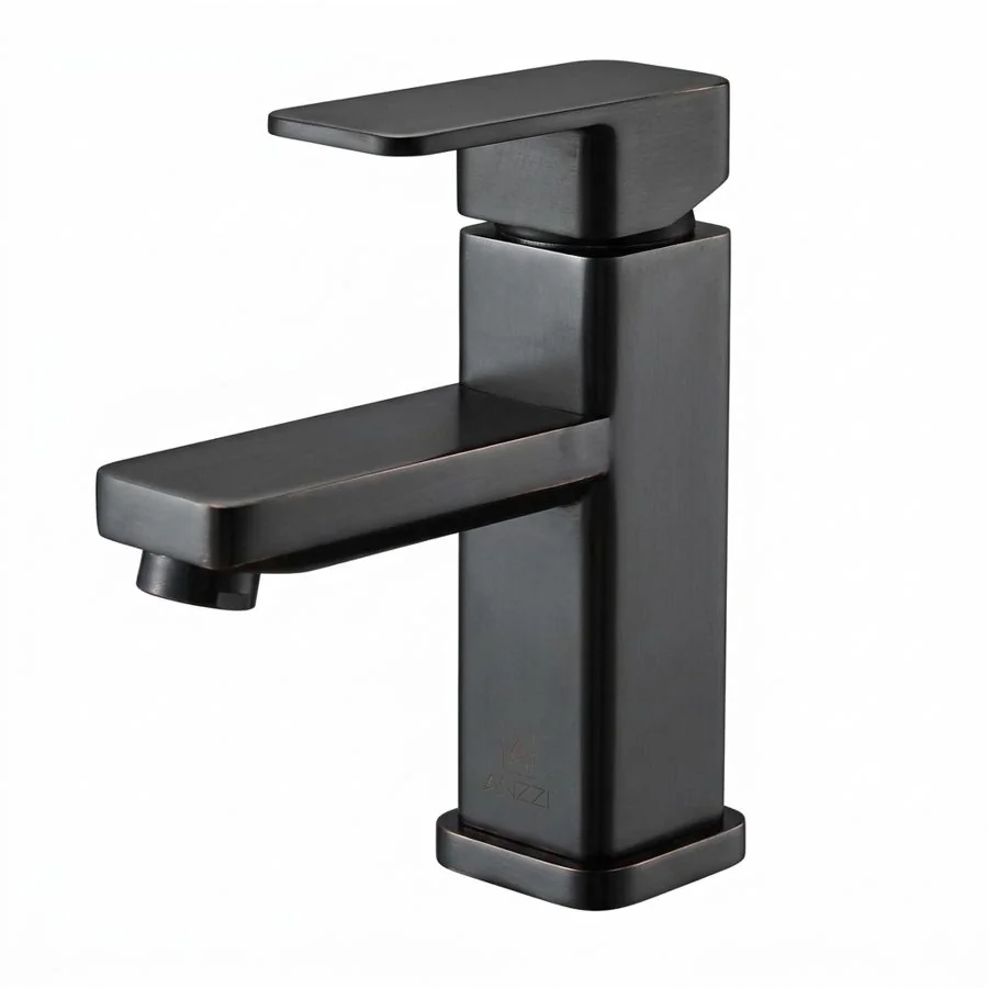 Oil-Rubbed Bronze Square Basin Tap