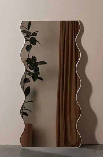 Wavy Edge Full-Length Floor Mirror