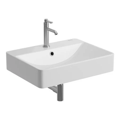 Wall-Mounted Rectangular Ceramic Basin