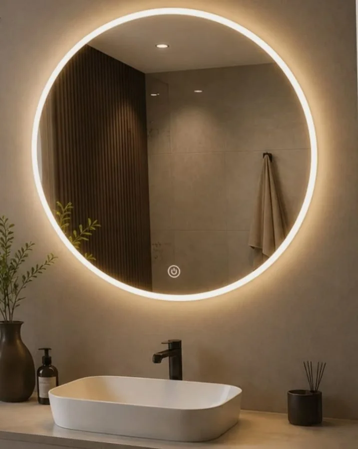Round LED Backlit Bathroom Mirror