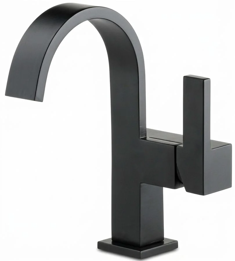 Matte Black Tall Square Basin Mixer