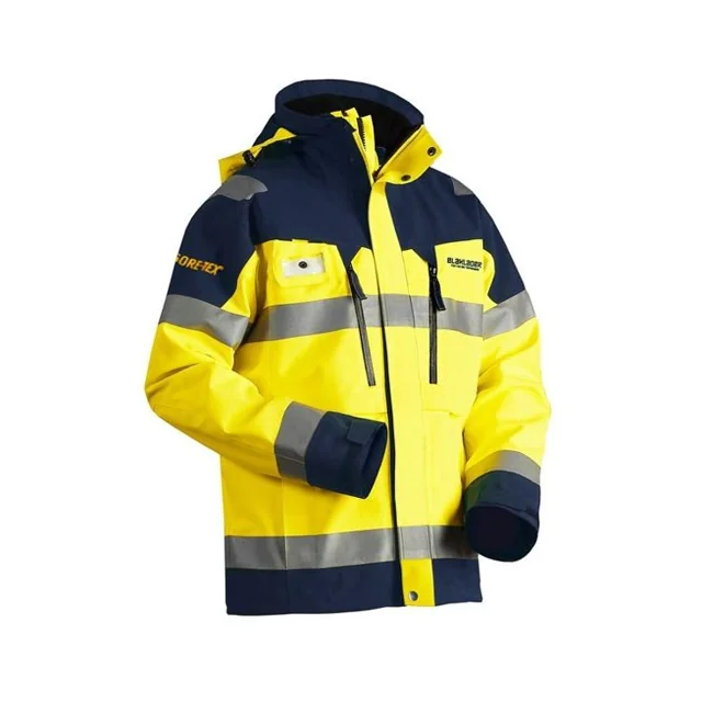 Hi-Vis Yellow & Navy Waterproof Work Jacket