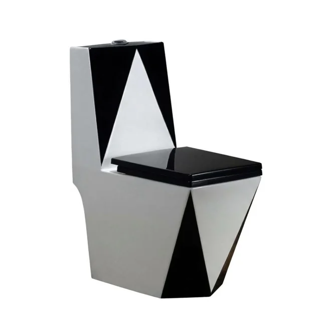 Black & White Diamond Designer Toilet
