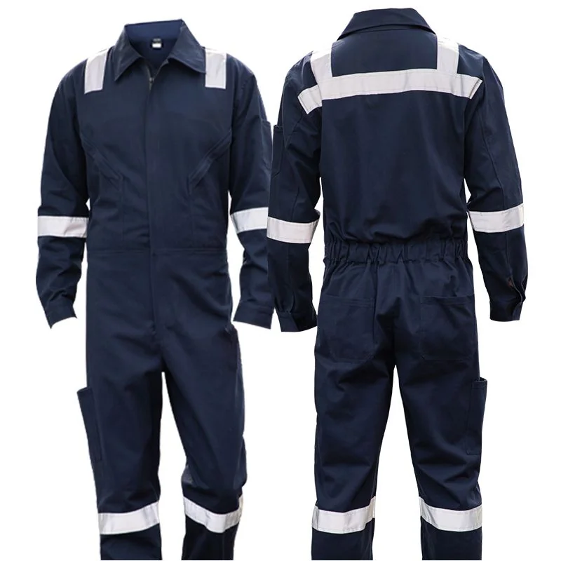 Navy‑Blue Industrial Safety Coverall