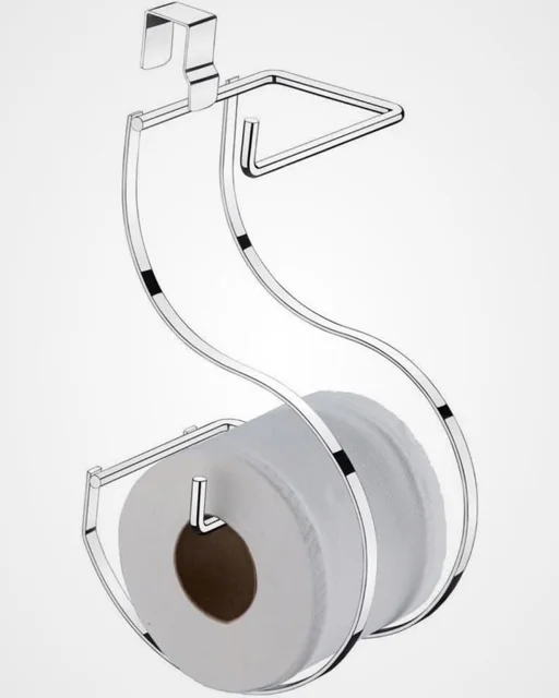 Chrome Toilet Roll Holder with Spare Storage