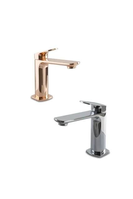 Rose Gold & Chrome Basin Mixer Taps