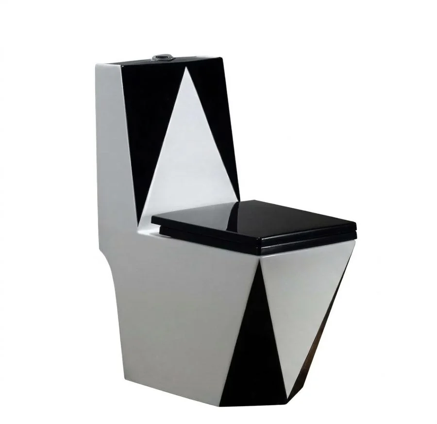 Black & White Diamond Designer Toilet