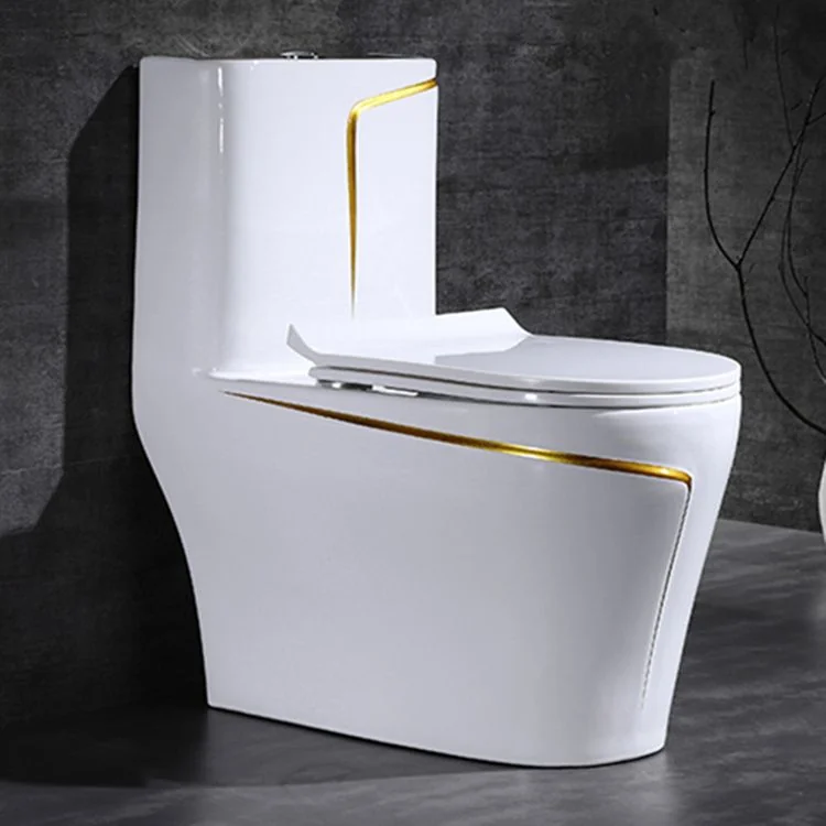Luxury White & Gold Toilet