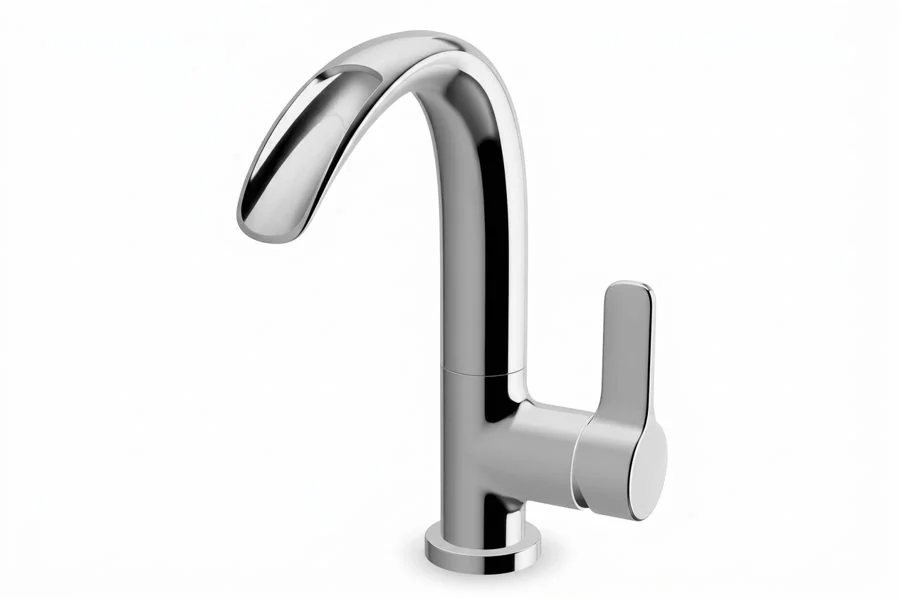 Chrome Swan Neck Basin Tap