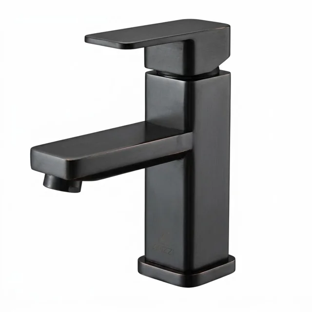 Oil-Rubbed Bronze Square Basin Tap