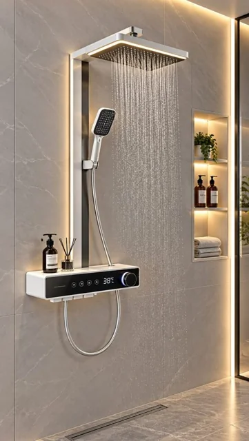 LED Rainfall Shower Panel with Display